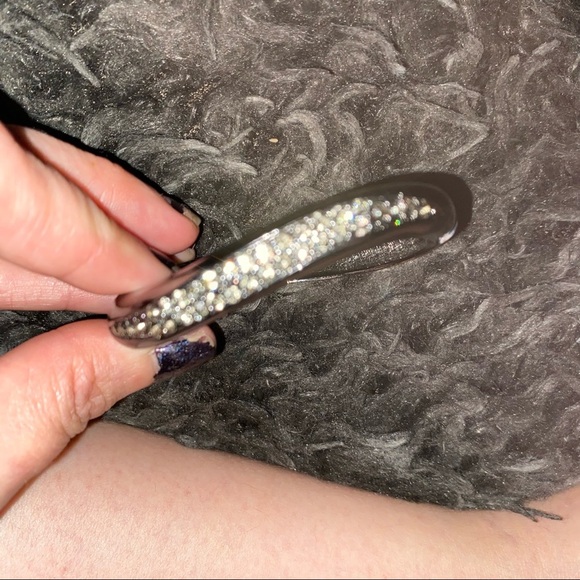 Pave Crystal Curved Hinged Bangle - Picture 10 of 10